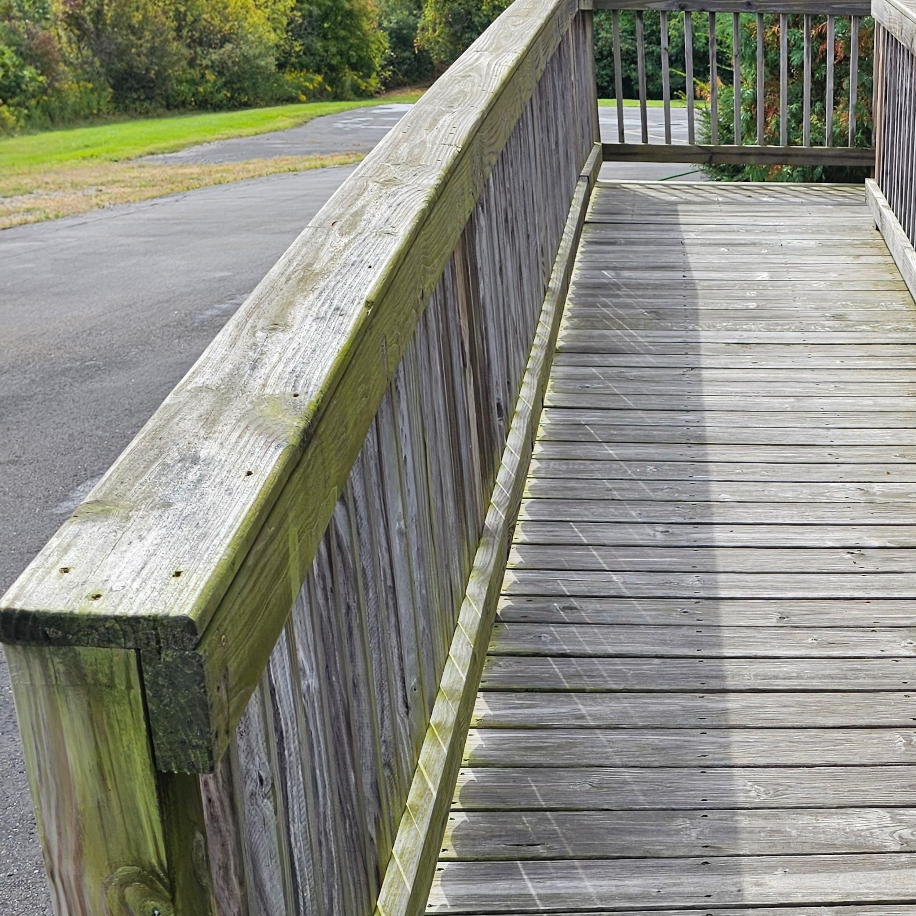 Deck with bright, clean boards after washing